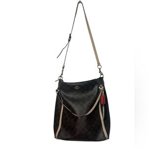 Coach brown canvas large shoulder bag